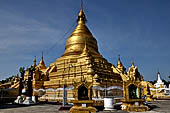 Myanmar - Mandalay, Kuthodaw Pagoda. 729 white pitaka pagodas contain the Tipitaka, the sacred texts of Theravada Buddhism. 